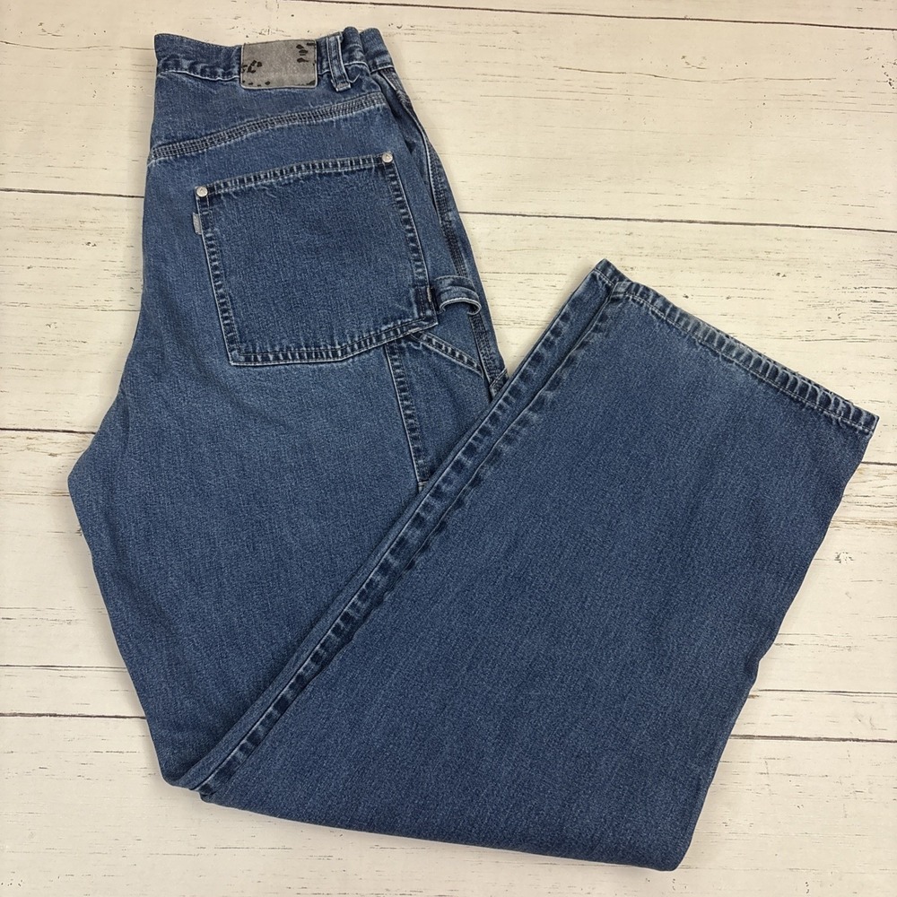 Levis SilverTab Carpenter Jeans Vintage Mens 31x34 Blue Denim Relaxed Zip Fly